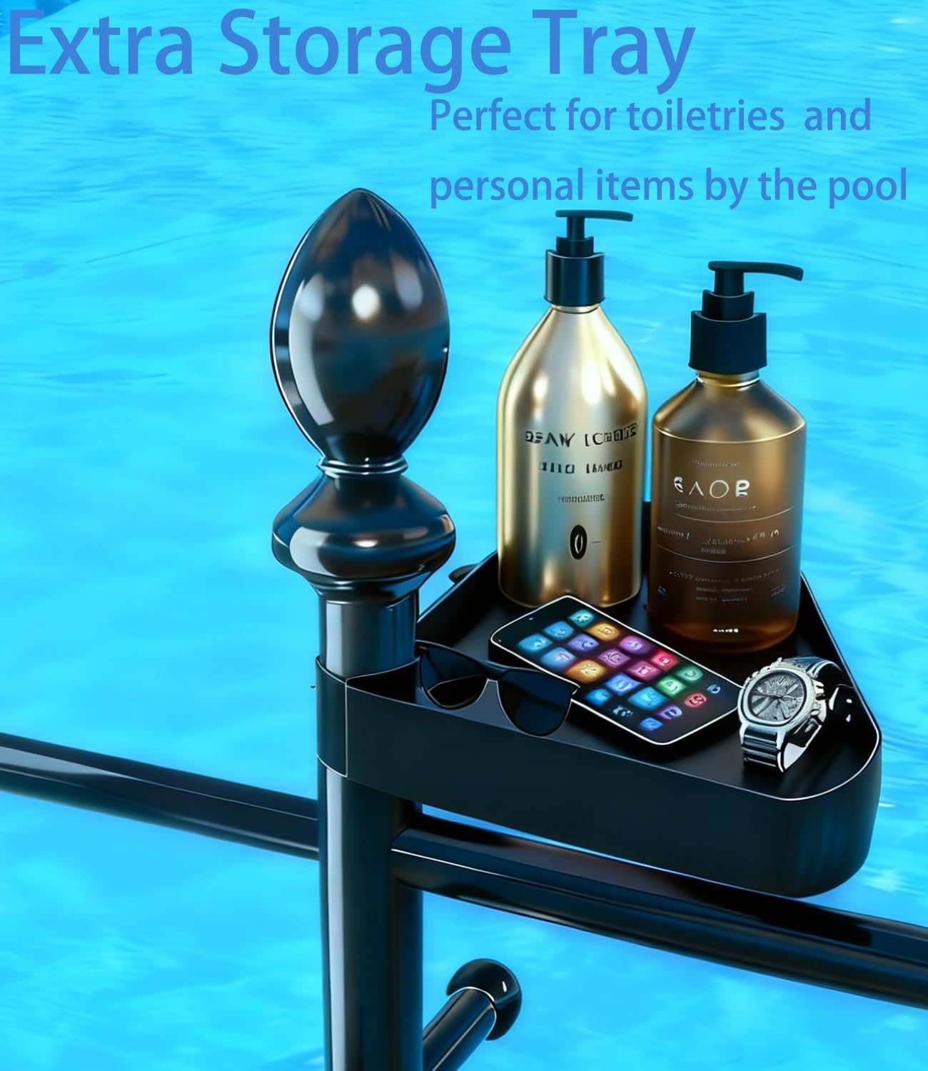 Pool Outdoor Towel Rack, Metal Heavy Duty Never Tilt Pool Accessories with Heavy Metal Base, 6 Bars Hot Tub Accessories Towel Dying Rack Towel Stand for Pool, Spa - Image 3